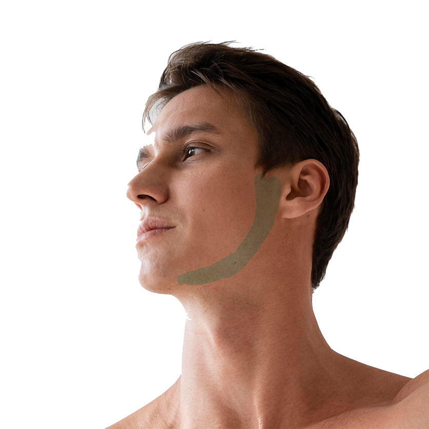 Whiskers treatment area for men